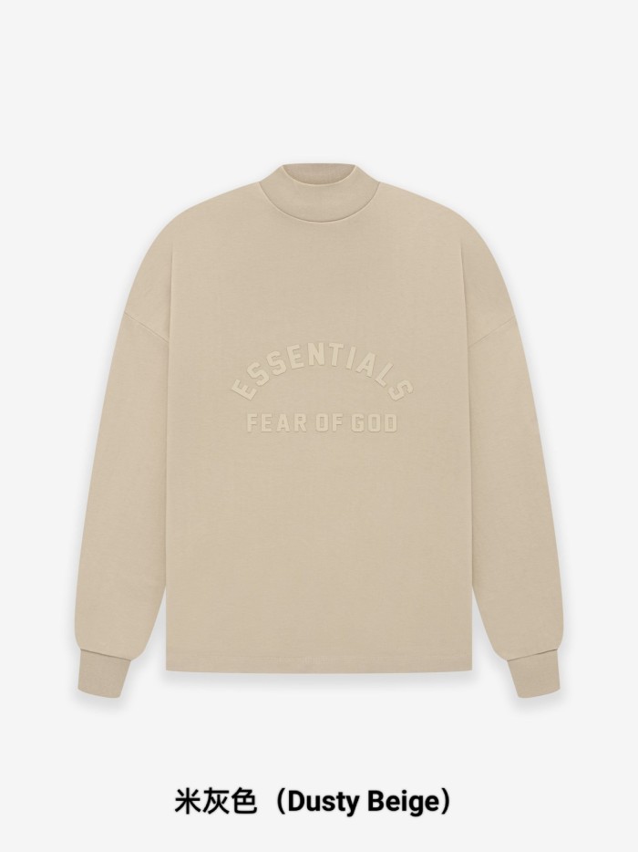 Fear Of God (Essentials) Curved Script 3D Silicone Letter Long Sleeve Tee 2 colors 29547517