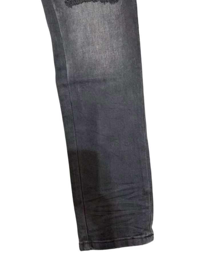 Amiri 1:1 quality version Washed Distressed Patches Hollywood Letter Embroidery Slim Jeans 29547669