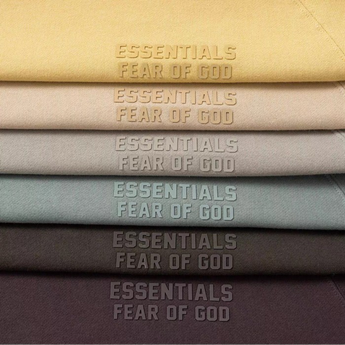 Fear Of God (Essentials) [Big & Tall for weights up to 220 lbs]1:1 quality version 3D Silicone Letter Pullover Sweatshirt 6 colors 29547523