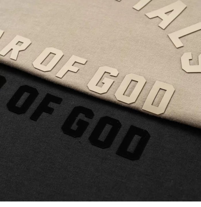 Fear Of God (Essentials) Curved Script 3D Silicone Letter Long Sleeve Tee 2 colors 29547517
