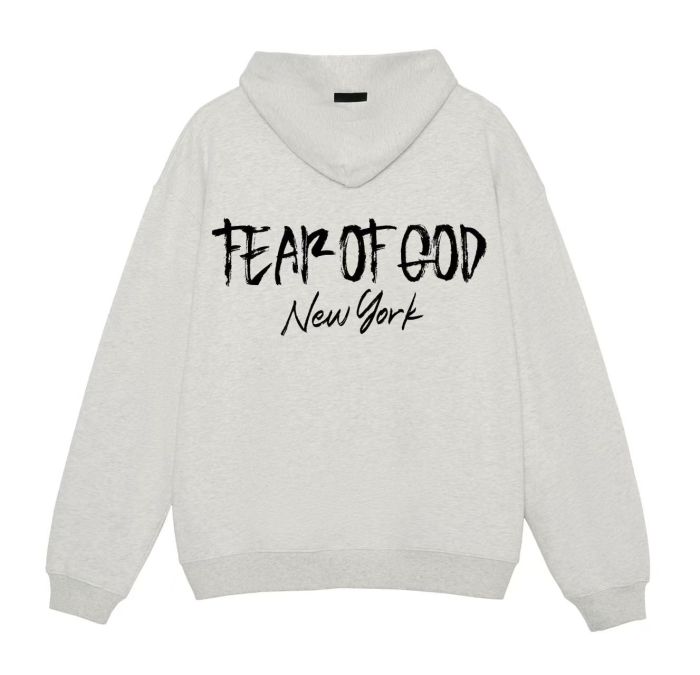 Fear Of God (Essentials) Front Mini Logo Back New York Brushstroke Slogan Hoodie 2 colors 29547443