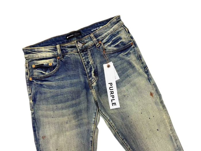 Purple Brand 1:1 quality version Yellow Dirty Wash Vintage Whiskering Slim Straight Jeans 29547731