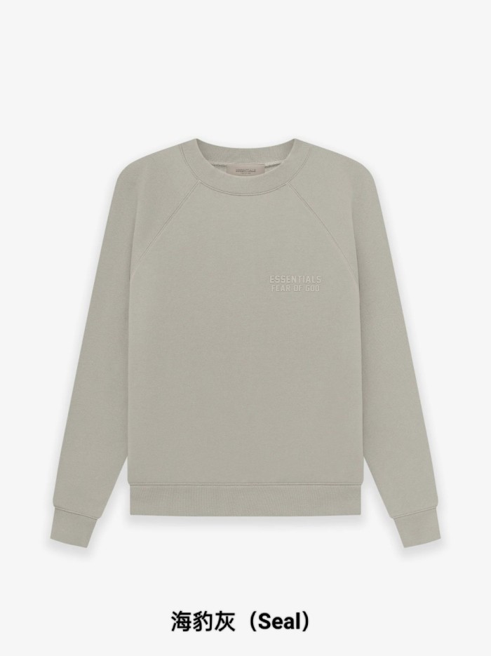 Fear Of God (Essentials) [Big & Tall for weights up to 220 lbs]1:1 quality version 3D Silicone Letter Pullover Sweatshirt 6 colors 29547523