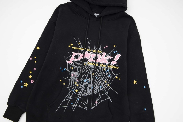 [50% Off]Young Thug-Sp5der Pink! Colorful star dot print hoodie & pants set