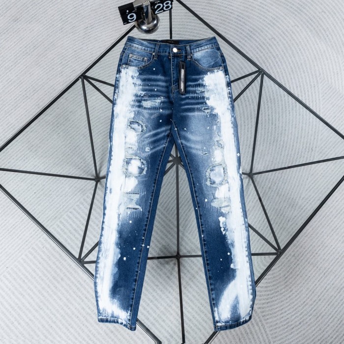 Amiri High Street Side White Splatter Graffiti Vintage Slim Straight Jeans 29554699