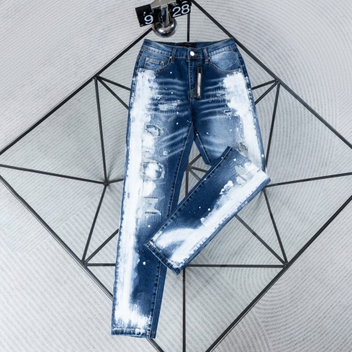 Amiri High Street Side White Splatter Graffiti Vintage Slim Straight Jeans 29554699