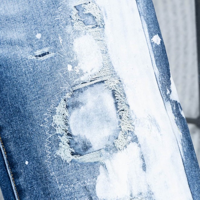 Amiri High Street Side White Splatter Graffiti Vintage Slim Straight Jeans 29554699