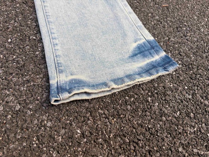 Purple Brand Light Blue Wash XP Letter Embroidery Whiskering Flare Jeans 29554968