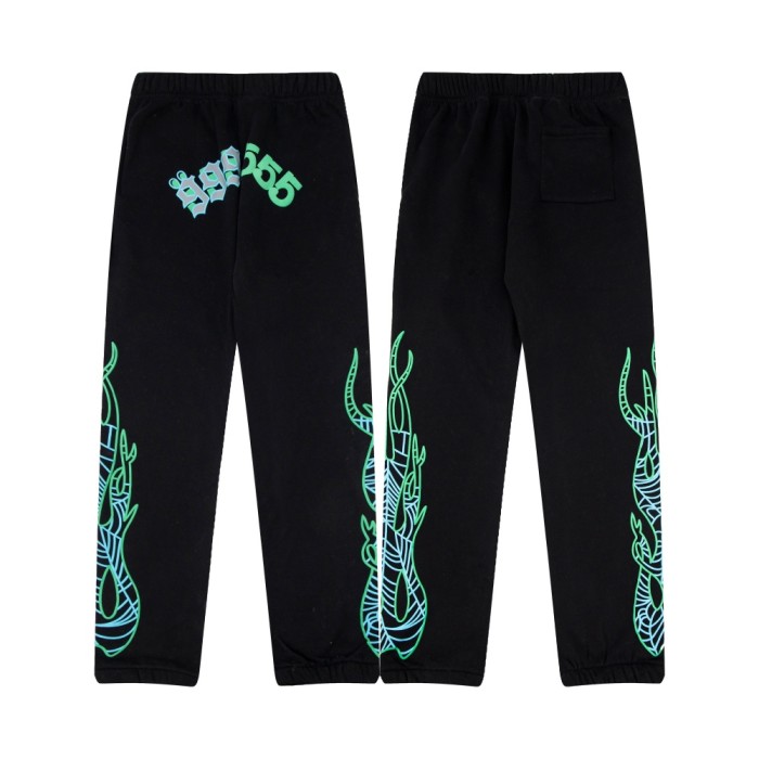 [50% Off]Young Thug-Sp5der Fluorescent color pattern passerby face Print hoodie & pants set