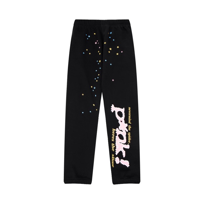 [50% Off]Young Thug-Sp5der Pink! Colorful star dot print hoodie & pants set