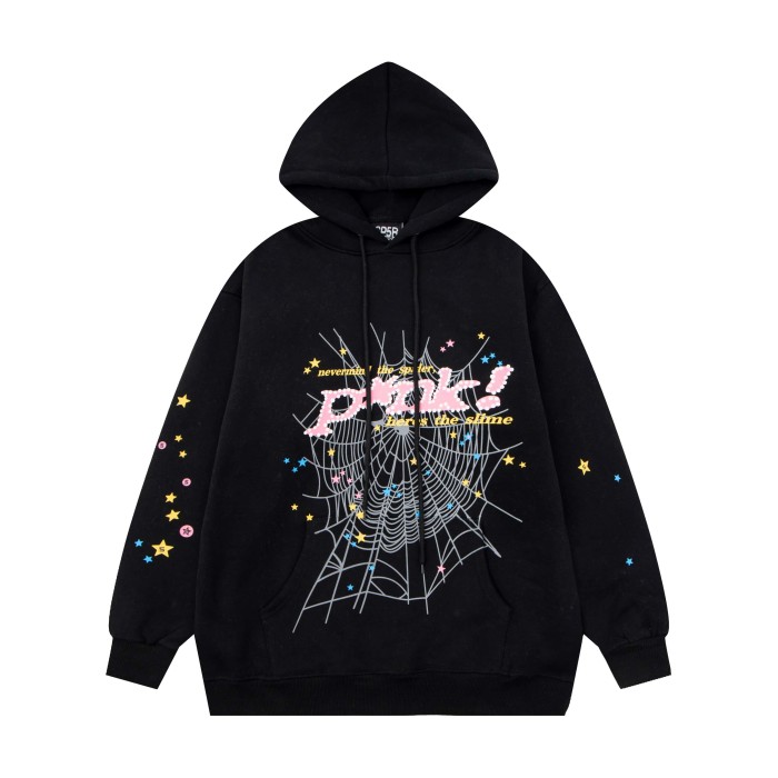 [50% Off]Young Thug-Sp5der Pink! Colorful star dot print hoodie & pants set