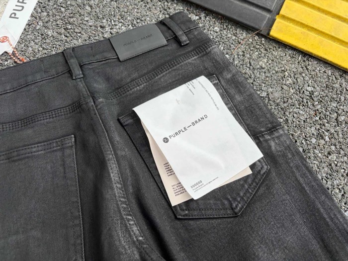 Purple Brand Spliced Black Layer Crinkled Unisex Flared Jeans 29554955