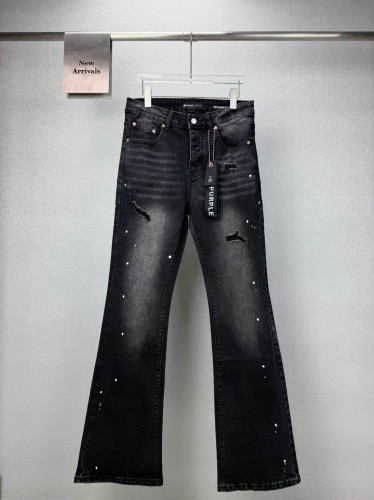 Purple Brand White Splatter Ripped Couple Matching Flared Wide Leg Jeans 29554723