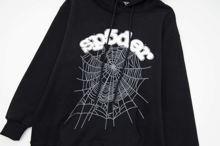 [50% Off]Young Thug-Sp5der Arc-shaped sp5der web print hoodie & pants set