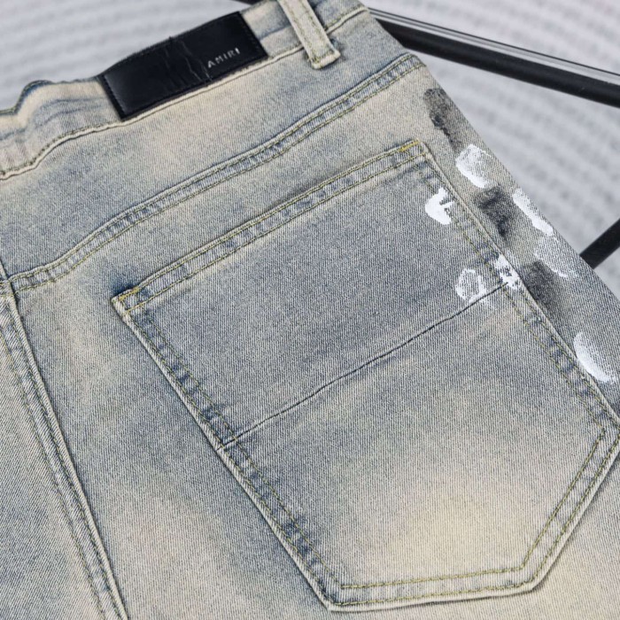 Amiri Hand-painted Splatter Washed Distressed Ripped High Street Slim Jeans 29554710