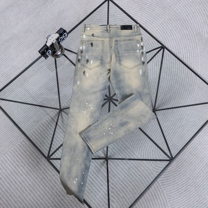 Amiri Hand-painted Splatter Washed Distressed Ripped High Street Slim Jeans 29554710