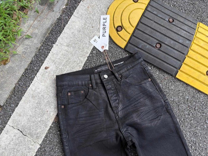 Purple Brand Spliced Black Layer Crinkled Unisex Flared Jeans 29554955