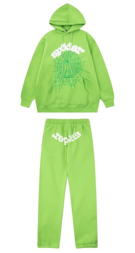 [50% Off]Young Thug-Sp5der Arc-shaped sp5der web print hoodie & pants set