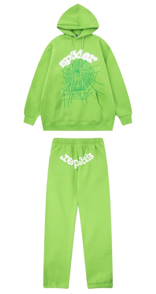 [50% Off]Young Thug-Sp5der Arc-shaped sp5der web print hoodie & pants set