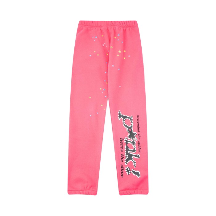 [50% Off]Young Thug-Sp5der Pink! Colorful star dot print hoodie & pants set