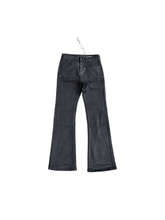 Purple Brand Spliced Black Layer Crinkled Unisex Flared Jeans 29554955