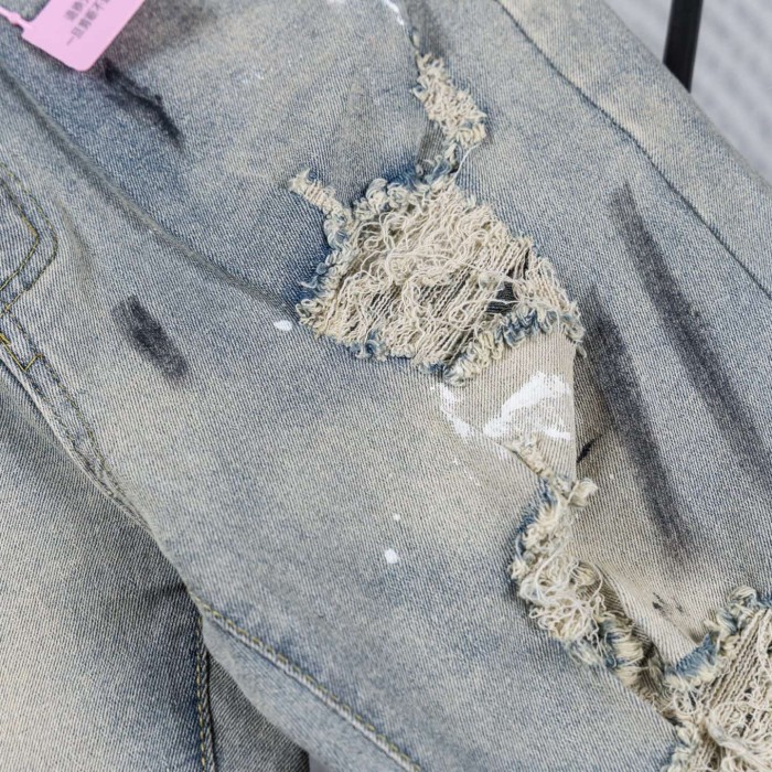 Amiri Hand-painted Splatter Washed Distressed Ripped High Street Slim Jeans 29554710