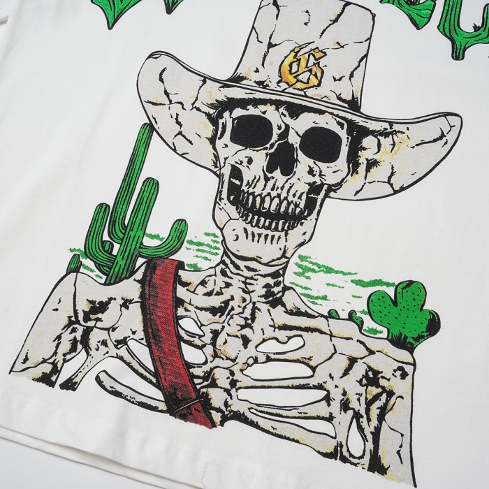 Godspeed Western Cowboy Skeleton Cactus Gothic Letter T-Shirt 2 colors 29557054