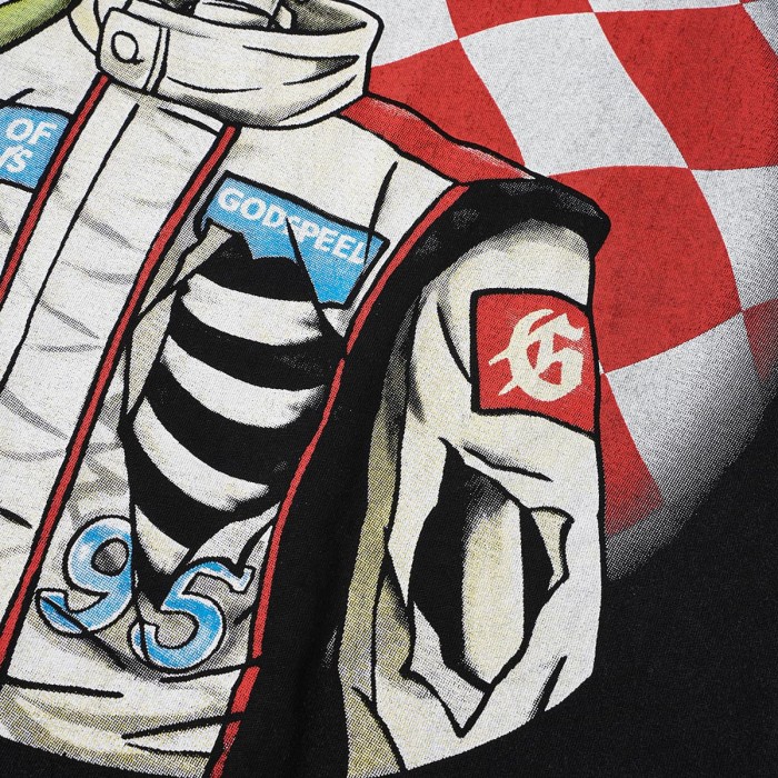Godspeed Racer Skeleton Champagne Checkerboard Chrome Font T-Shirt 2 colors 29557233
