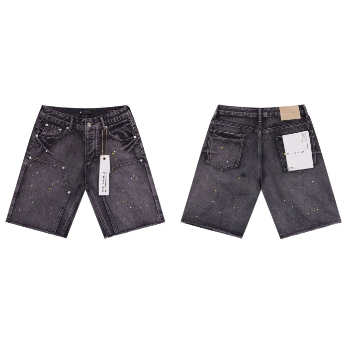 [50% Off]Purple Brand Splashed Ink Washed Denim Shorts 6 colors
