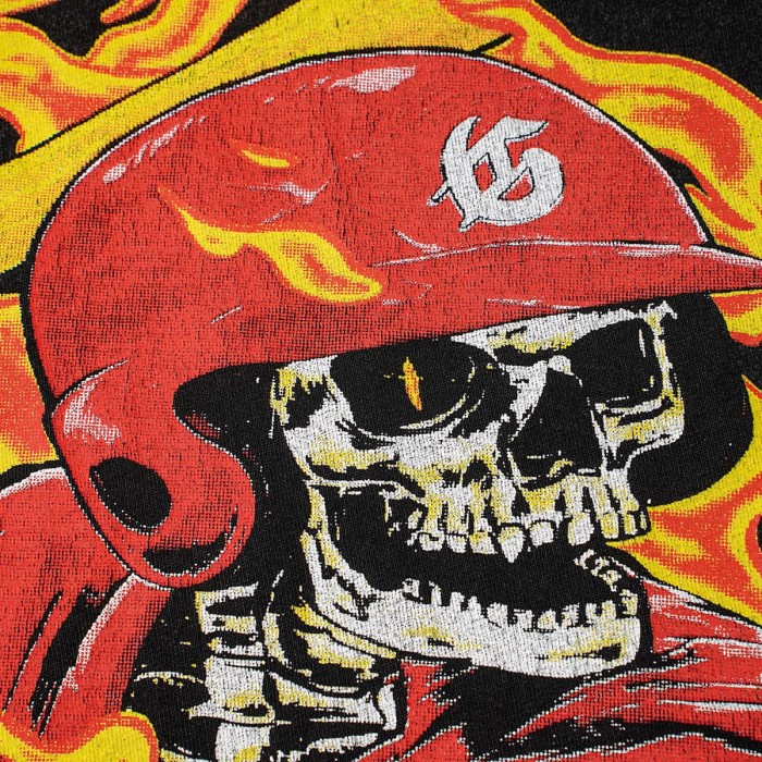 Godspeed Flame Font Baseball Skeleton Batter Print T-Shirt 2 colors 29557055