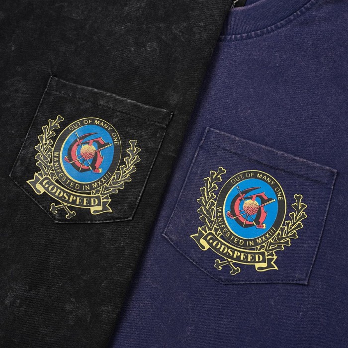 Godspeed Skeleton Glasses Print Chest Pocket Badge T-Shirt 2 colors 29557237