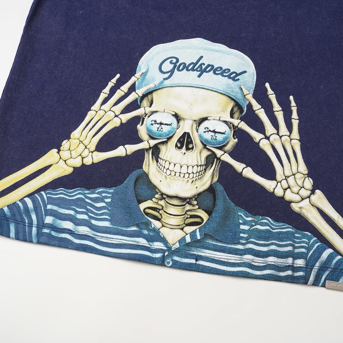 Godspeed Skeleton Glasses Print Chest Pocket Badge T-Shirt 2 colors 29557237