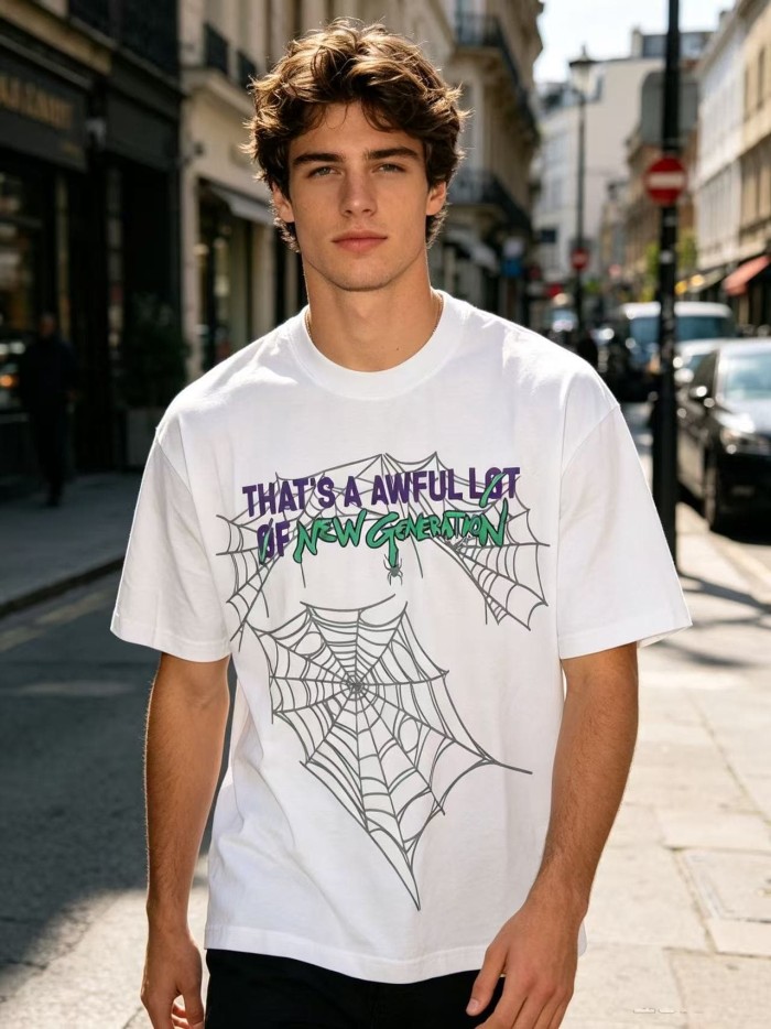 Cough Syrup Spider Web Drip Slogan Front Back Print Tee 2 colors 29557033