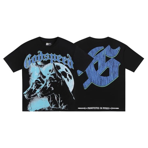 [50% Off]Godspeed Moonlight Doberman Print tee