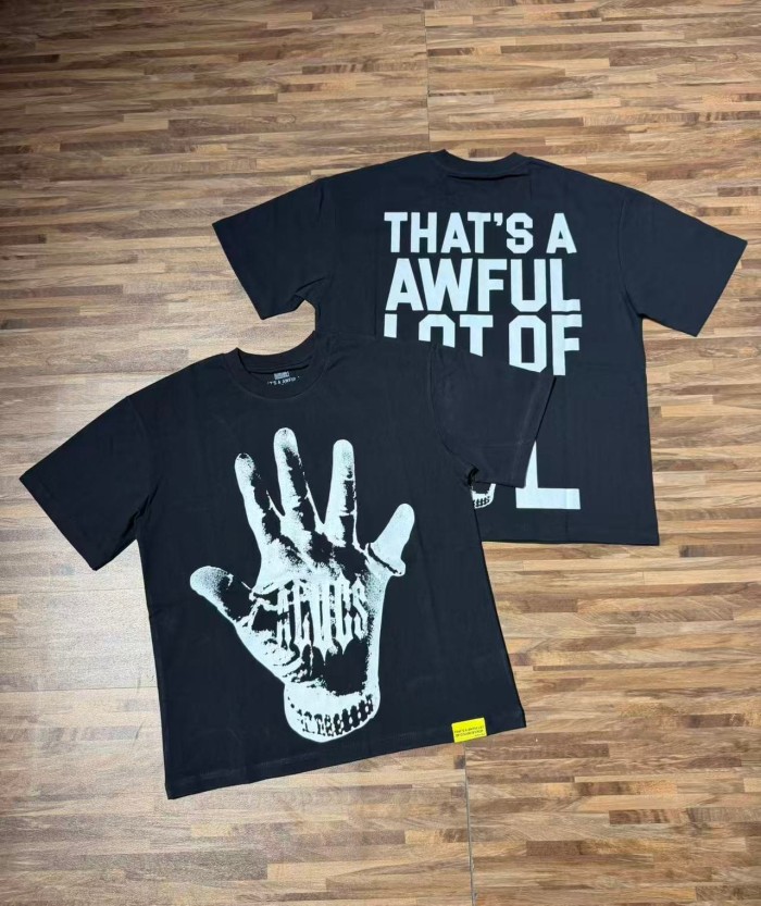 Cough Syrup Hand Print Back Slogan Oversized Crewneck Tee 2 colors 29557037