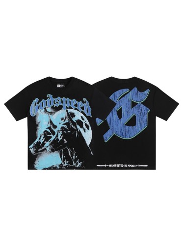 [50% Off]Godspeed Moonlight Doberman Print tee