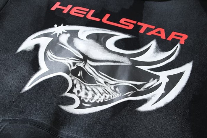 [50% Off]Hellstar Studio Vintage Skull Print hoodie