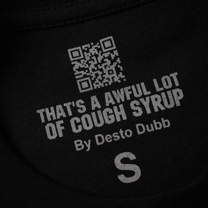 Cough Syrup Front Cup Lip Print Back Bold 3D Slogan Tee 29557044