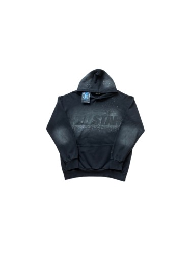 Hellstar Studio Wash Gradient Rhinestone Dot Letter Dark Flame Monogram Hoodie 29557323
