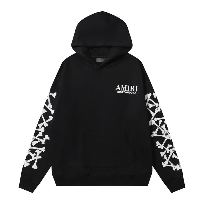 [50% Off]Amiri Classic logo Sleeve bone Print hoodie 3 colors