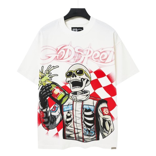 Godspeed Racer Skeleton Champagne Checkerboard Chrome Font T-Shirt 2 colors 29557233