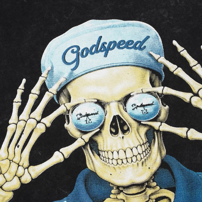 Godspeed Skeleton Glasses Print Chest Pocket Badge T-Shirt 2 colors 29557237