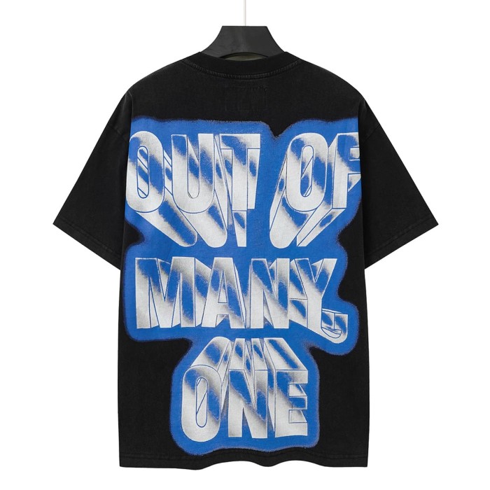 Godspeed Washed Front Golf Robot Skeleton Graffiti Font Print Back 3D Slogan T-Shirt 29557047
