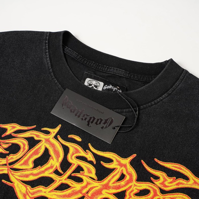 Godspeed Flame Font Baseball Skeleton Batter Print T-Shirt 2 colors 29557055
