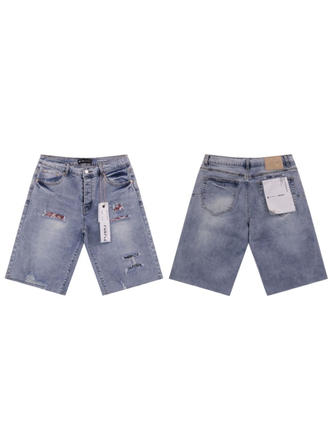 [50% Off]Purple Brand Splashed Ink Washed Denim Shorts 6 colors