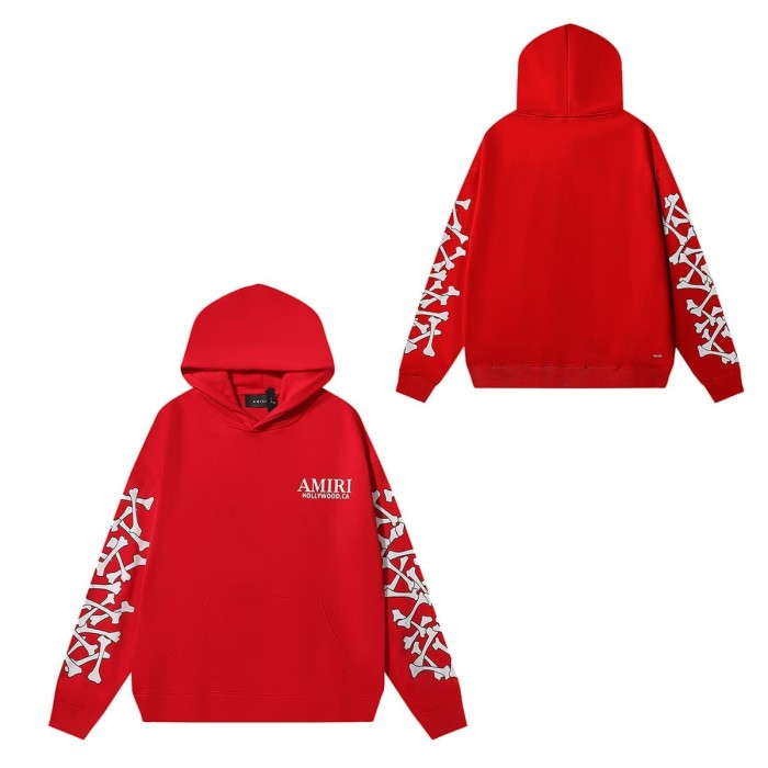 [50% Off]Amiri Classic logo Sleeve bone Print hoodie 3 colors