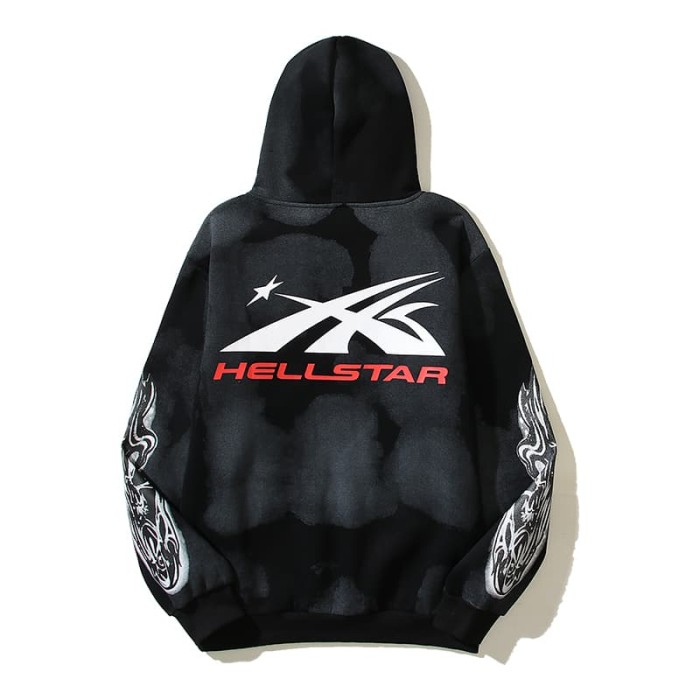 [50% Off]Hellstar Studio Vintage Skull Print hoodie