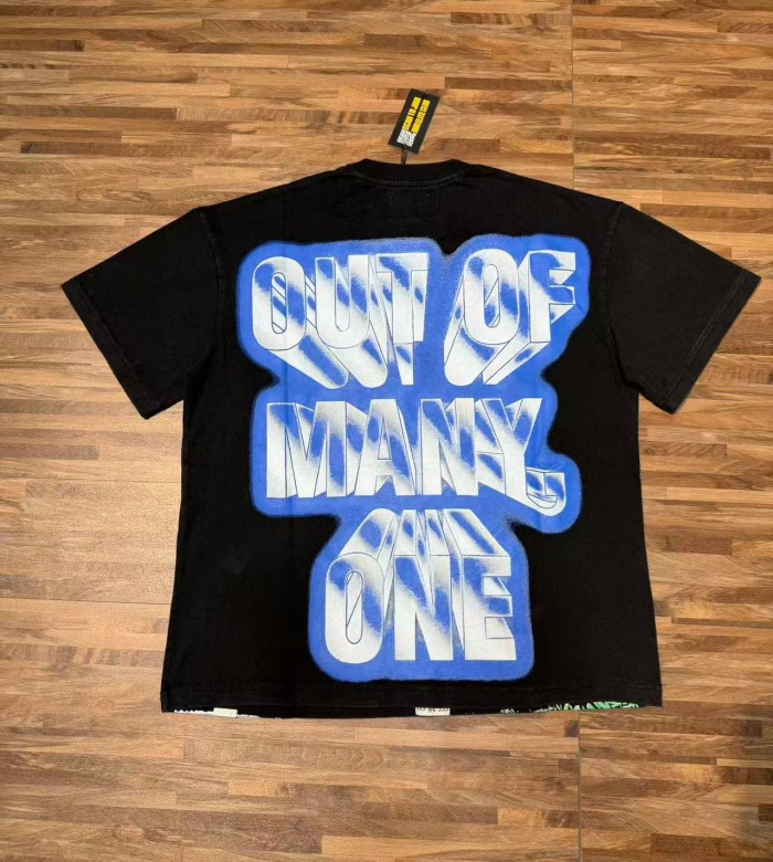 Godspeed Washed Front Golf Robot Skeleton Graffiti Font Print Back 3D Slogan T-Shirt 29557047