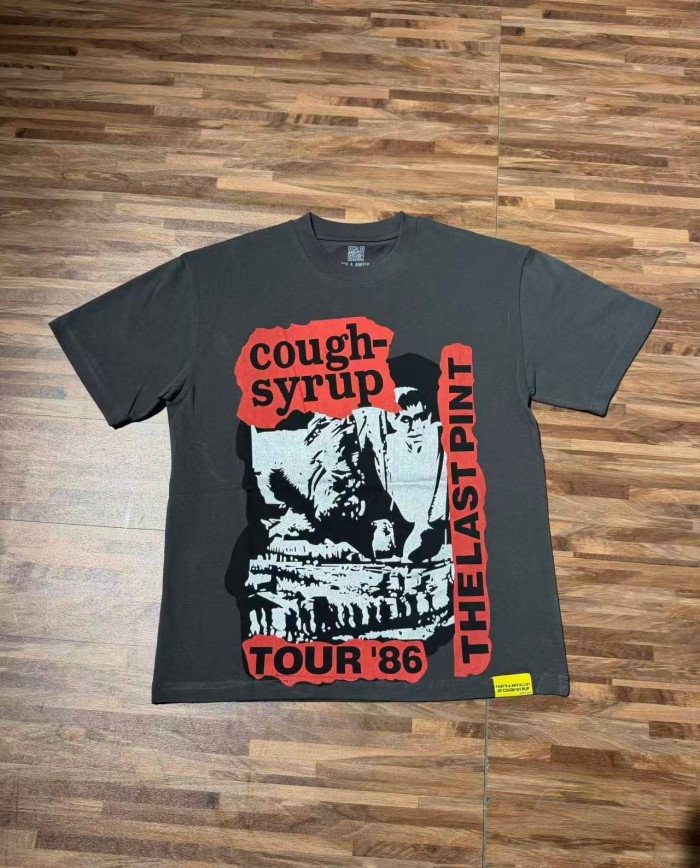 Cough Syrup Vintage Tour Poster Print Back Red Block Slogan Tee 2 colors 29557043