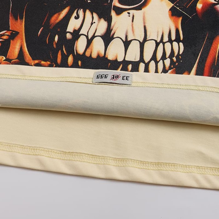[50% Off]Godspeed Skull and Rose Print tee 2 colors